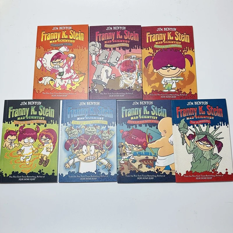 

Full 7 volumes of Complete Franny Science Little Superman Crazy Scientist Children's English Story Illustration Picture Book