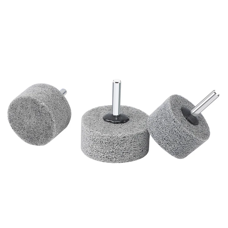 6mm Shank 20 25 30 40mm Grey Nylon Fiber Polishing Wheel Grinding Head Buffing Wheel Mounted Point Grinder Rotary Tools