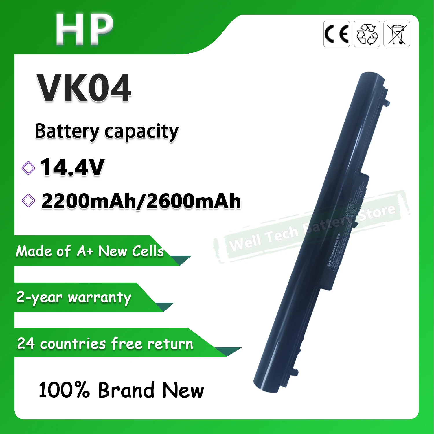 VK04 Laptop Battery for HP Pavilion 14 14t 14z 15 15t 15z Sleekbook 14 14t 14z 15 15t 15z Series