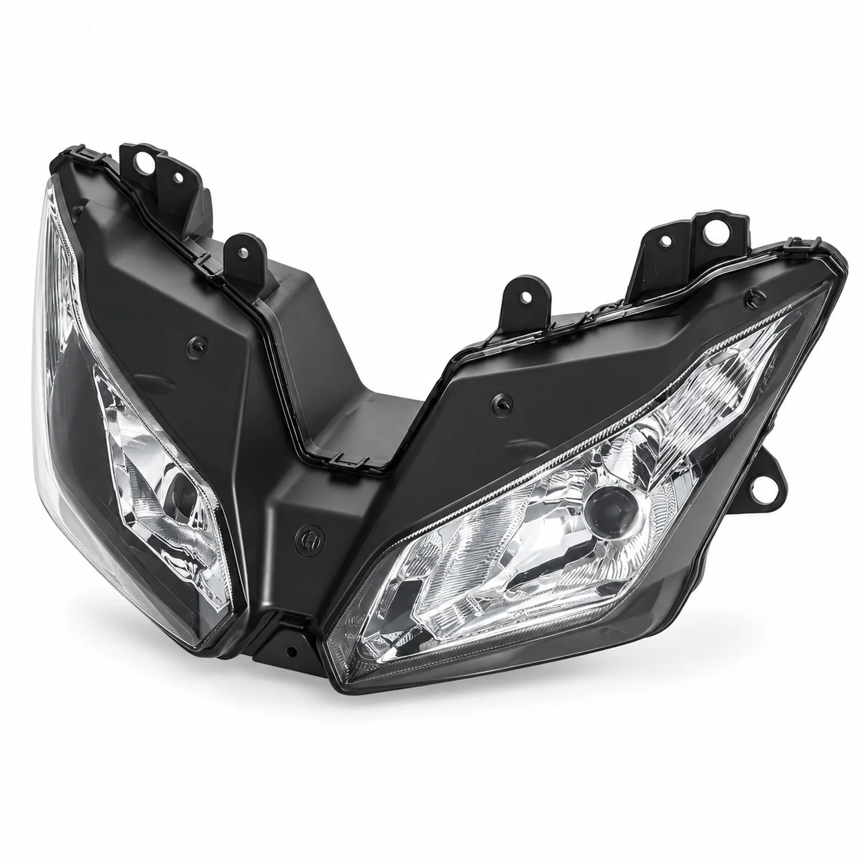 Motorcycle Front Headlight Assembly For Kawasaki EX250 EX300 KLE650 Clear Lens Black Housing Replacement Lamp