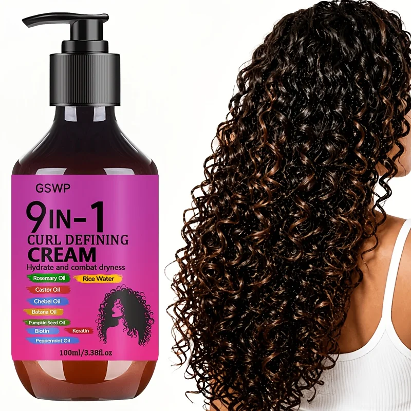 GSWP 9-in-1 Curl Styling Cream Nourishes the Hair and Alleviates Dryness, Providing Long-Lasting Hold for Curly Hair.100/200ml