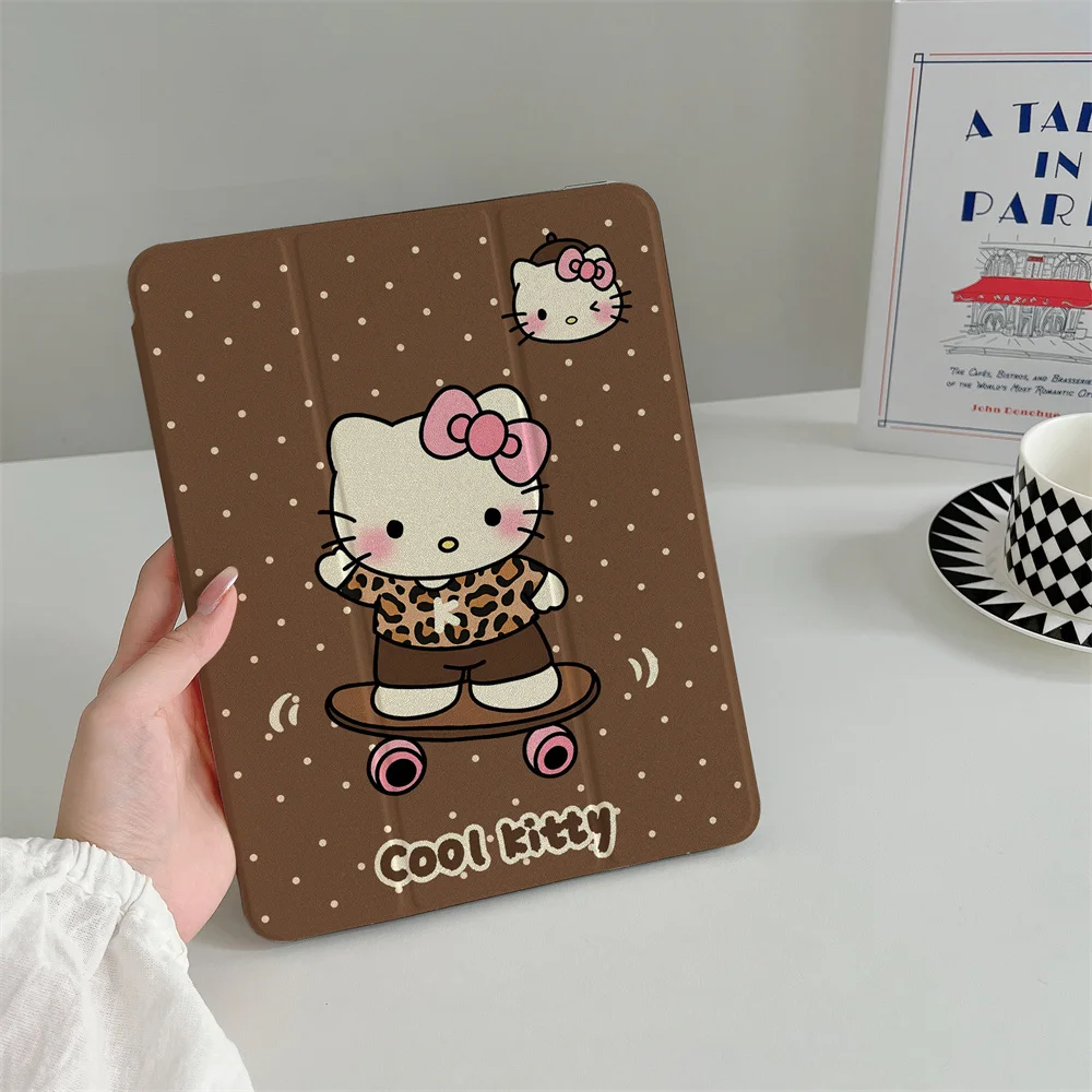 

Cute polka dot leopard print skateboard HelloKitty suitable for A16 2024 11 2025 Air 5/4 10.9 iPad 10 9.7 10.2/10.5 Mini 6/5 wit