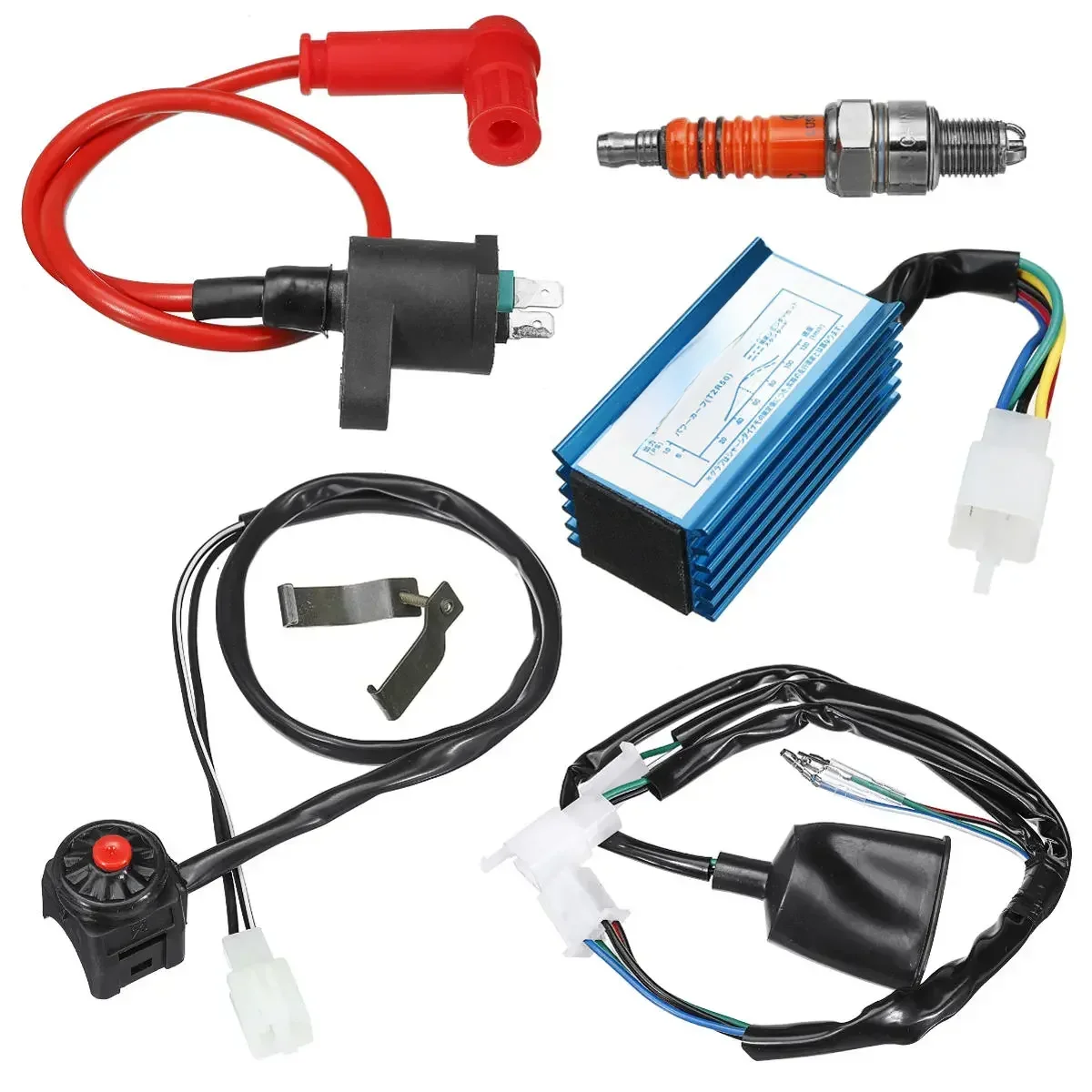 AliExpress NONE 110 125cc 140cc Wiring Loom Ignition Coil CDI Spark Plug Kit Kick Start Dirt Bike Moped Scooter ATV