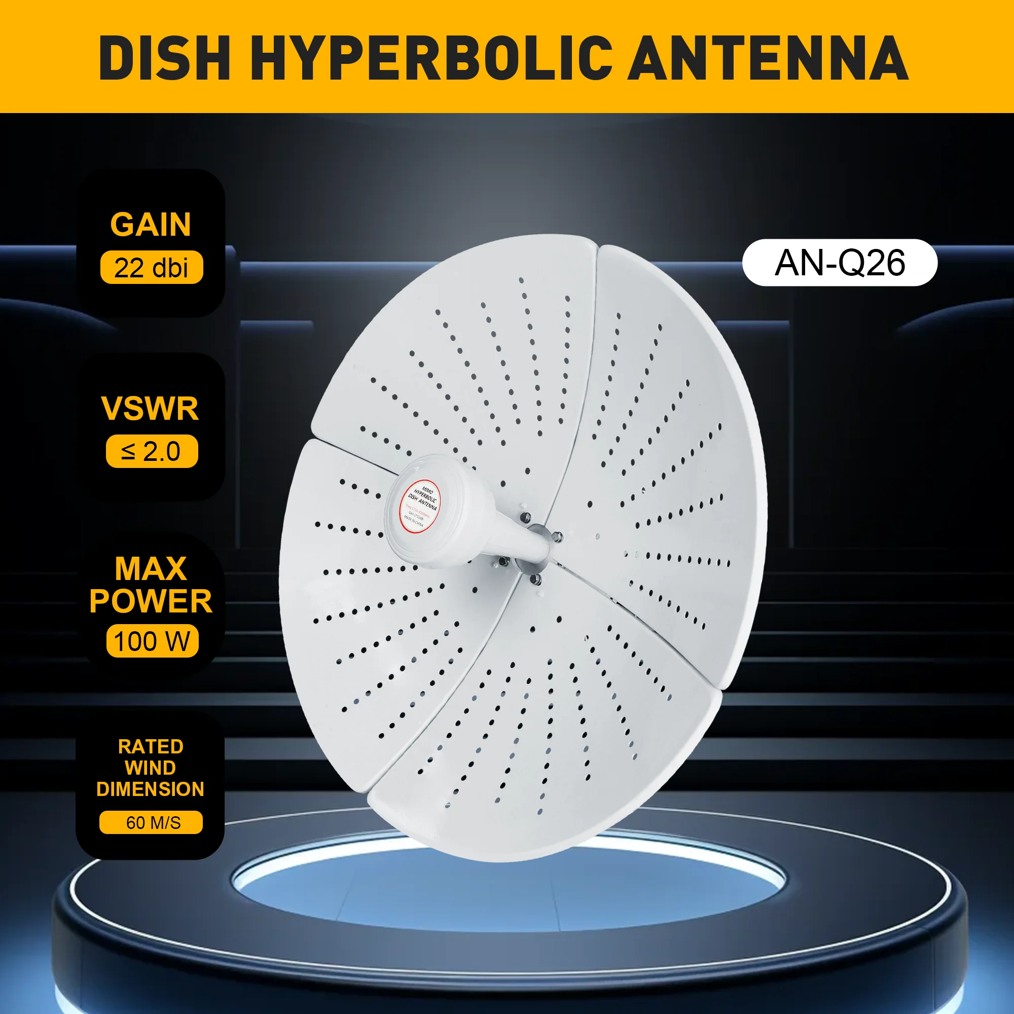 Imagem -03 - Antena de Sinal Forte ao ar Livre Poderosa Alto Ganho 22dbi 17104200mhz Comunicação sem Fio Hiperbólica Multibanda Suncomm-q26