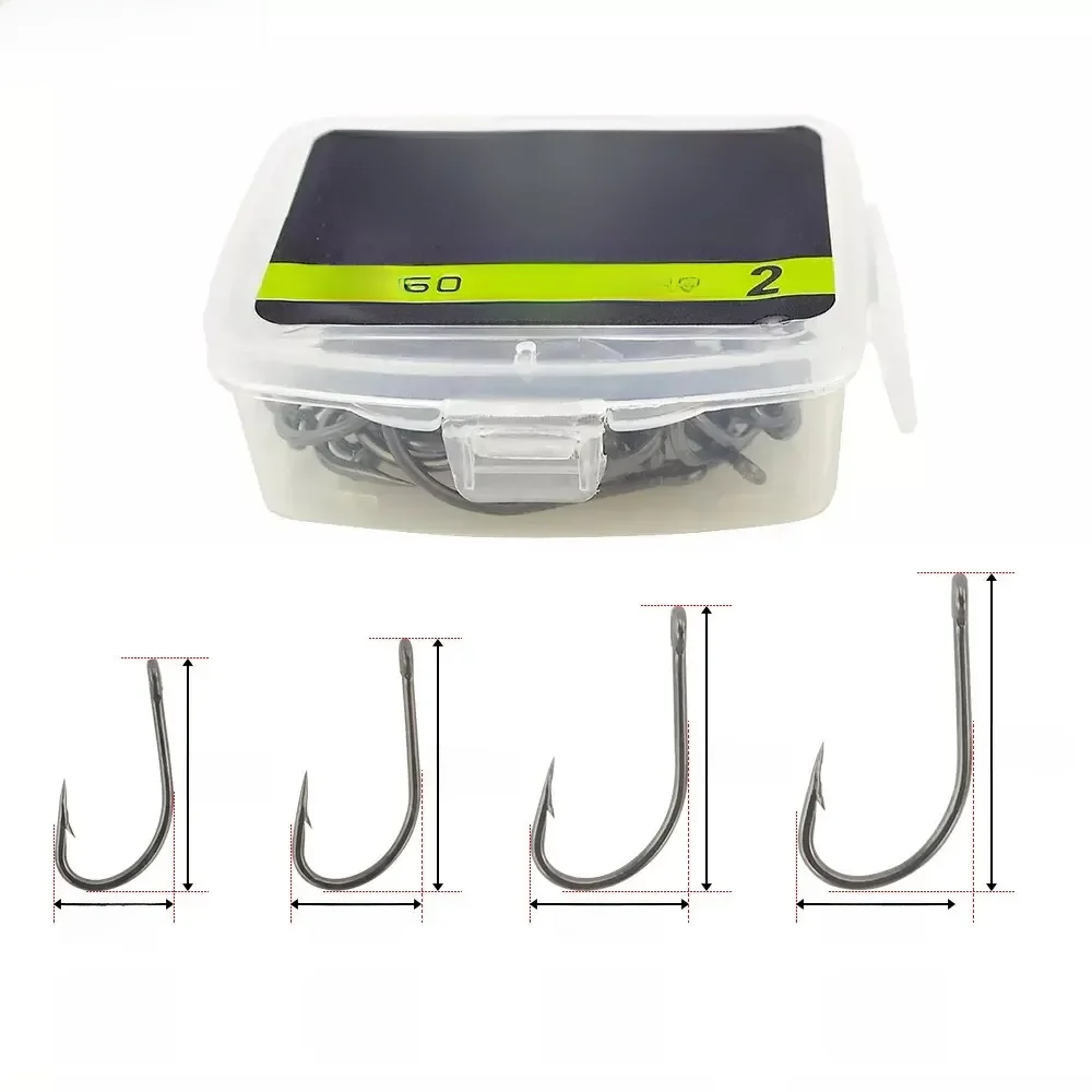 Hirisi-Hameçons barbelés en acier inoxydable, revêtement à haute teneur en carbone, accessoires de pêche à la carpe, 50 pièces, 8017