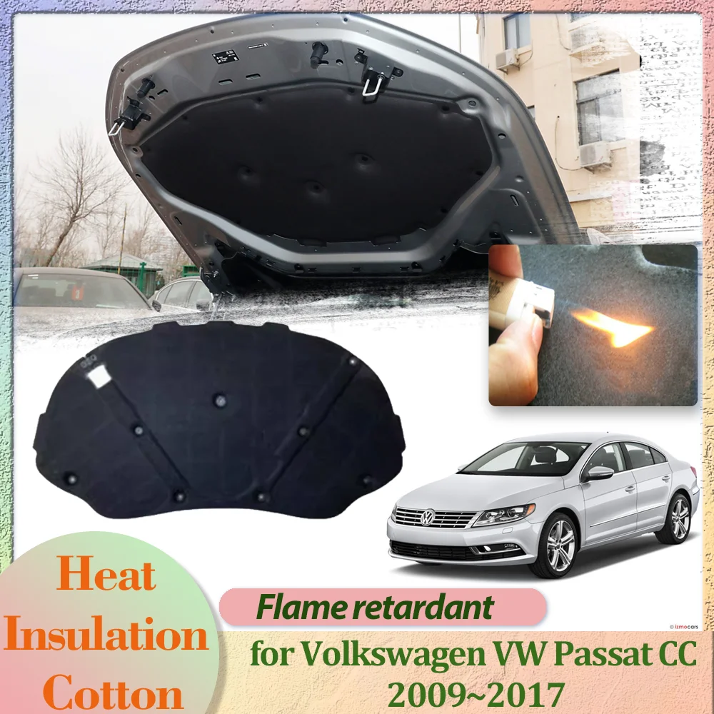 Крышка капота двигателя автомобиля для Volkswagen VW Passat CC 2009 ~ 2017, 2010 2011 2012 2013 2014 2015 2016 изоляционная подкладка багажника,