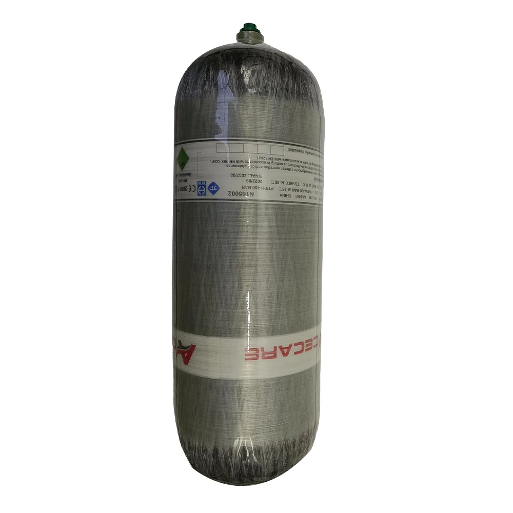 ACECARE الغوص صمام اسطوانة ، خزان ألياف الكربون ، 12L ce ، 300bar ، 4500psi ، محطة الإيداع ، M18 x 1.5