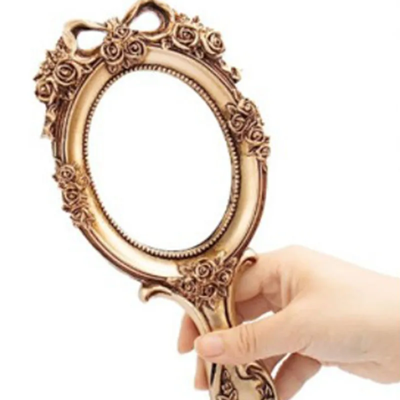 Piuma di fenice retrò europea classica principessa bellezza a qualsiasi momento con specchio di bellezza specchio per trucco con specchio in pizzo