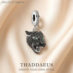 New Black Cat Pendant Lucky Charm Mystical Predator Gift For Women Men Summer 925 Sterling Silver Punk Jewelry