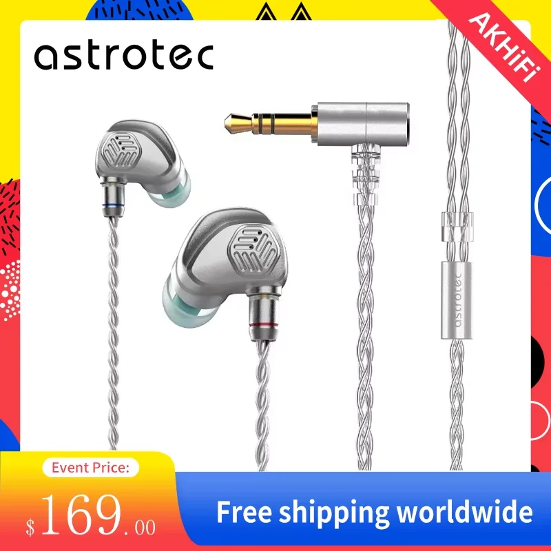 Astrotec AM850 MK2 إلغاء الضوضاء سماعة سلكية Hifi مراقب سماعة ستيريو سماعات معدنية كابل قابل للفصل