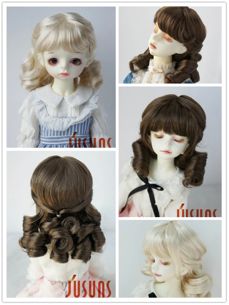 JD366 1/4 1/3 Pretty Synthetic mohair BJD wigs size 7-8inch 8-9inch soft doll hair Lovely Doll Accessories