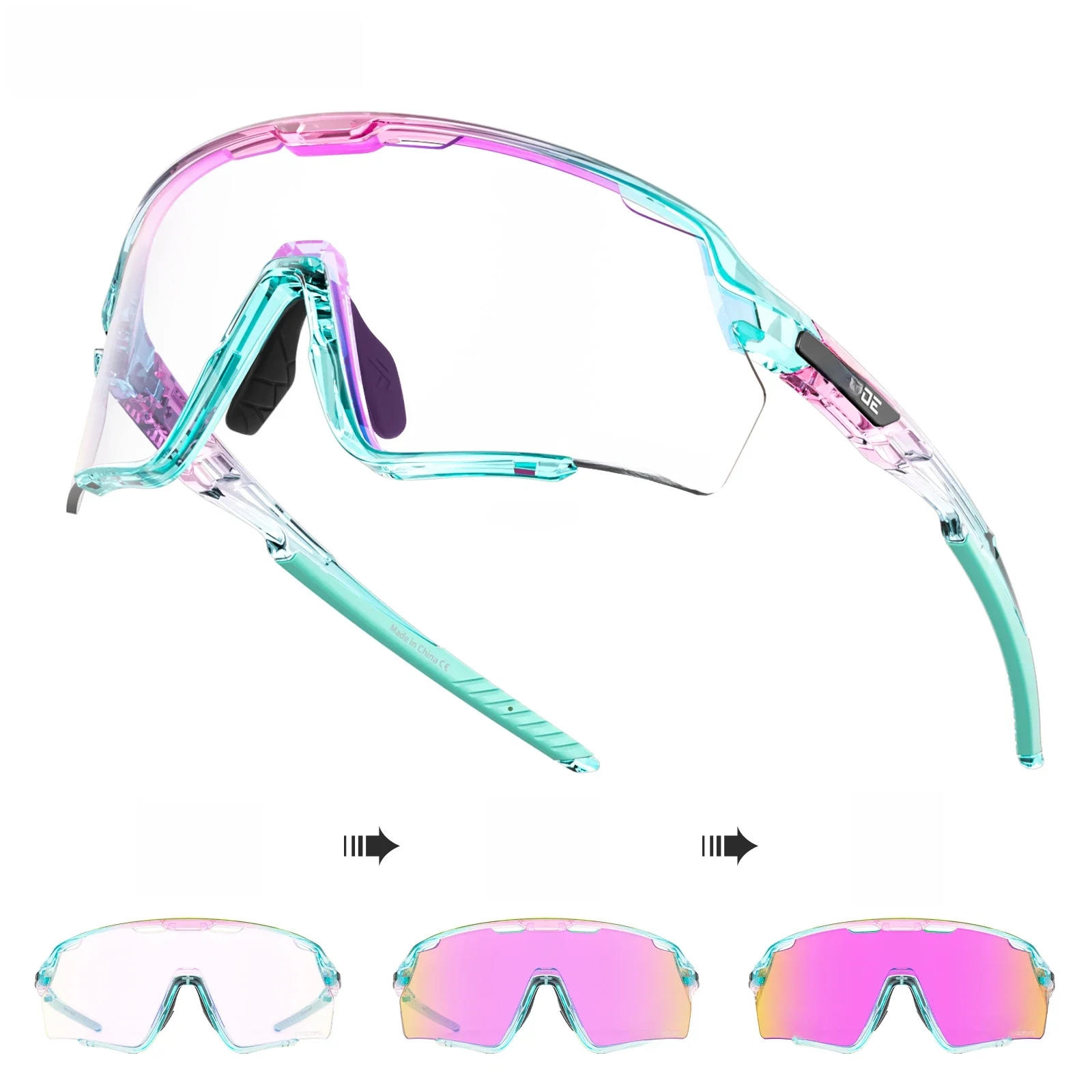 AliExpress kapvoe Kapvoe Photochromic Cycling Glasses Silver Lens Sunglasses Multi Color Men Women Bike Outdoor