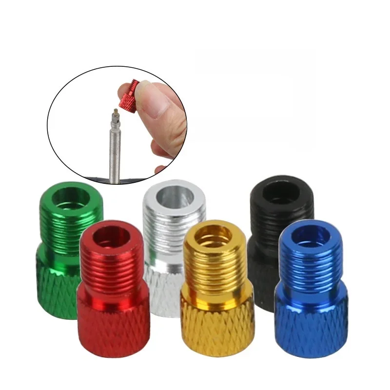 AliExpress Aluminum Alloy Bike Valve Adapter Convert Presta to Schrader Valve Bicycle Pump Air Nozzle Tube Tools Bicycle Accessories 4Pcs