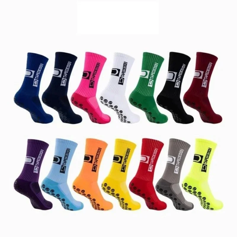 AliExpress NONE 2025 New ANTI SLIP Tape design Football Socks Mid Calf Non-Slip Soccer Sport Cycling Sports Men's ladies Sock Grip Yoga 1 Pairs