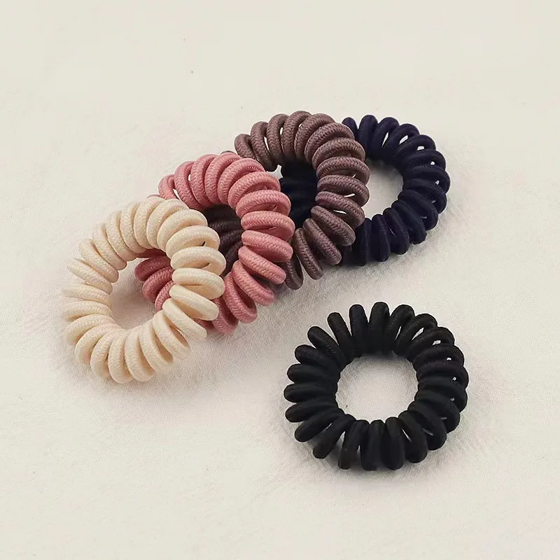 

5PCS Mix Different Colors Hair Bands for Women Hair Accessories Girl Phone Hair Ties Female Hair ponytail Cord Spiral Colorful