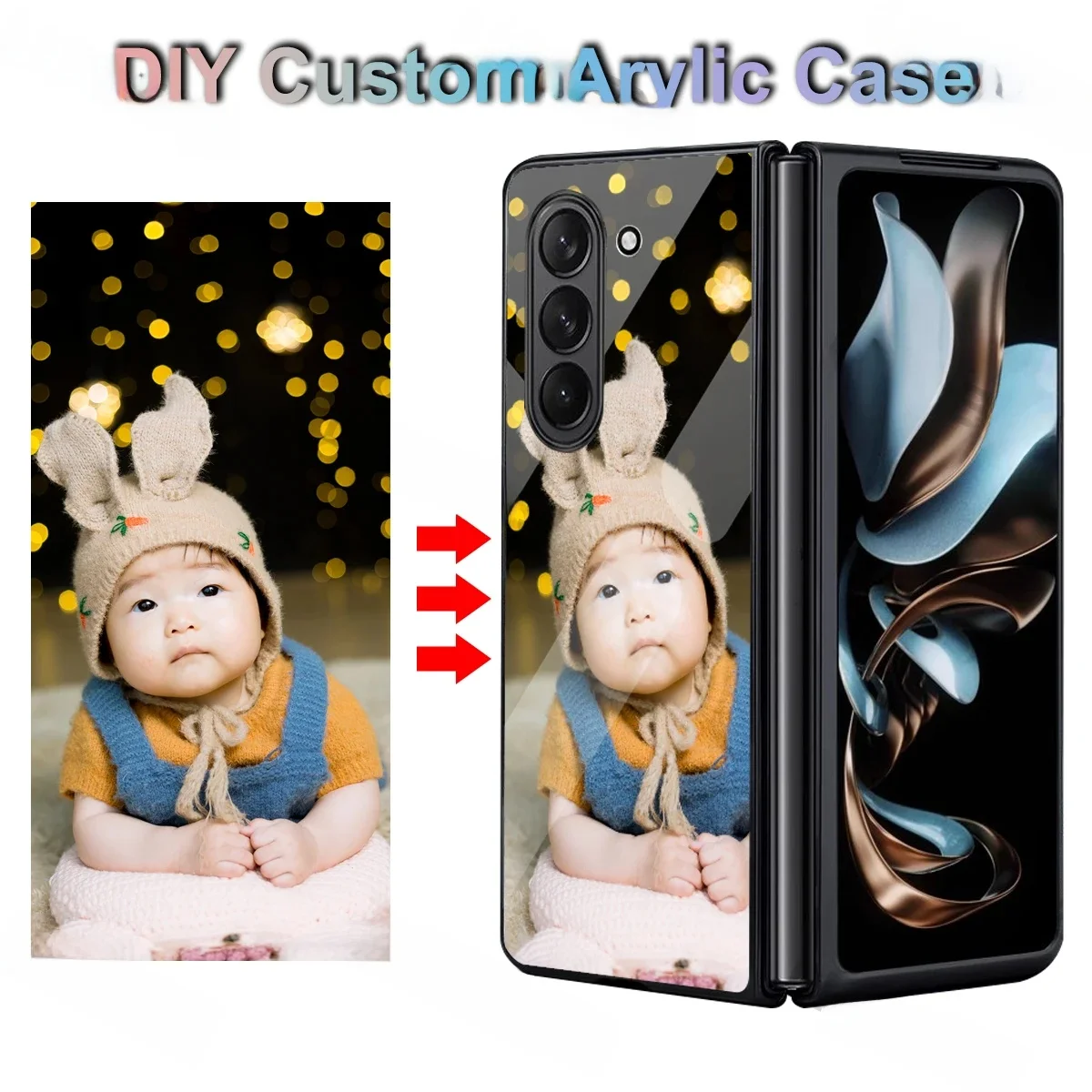 Spersonalizowane etui z własnym zdjęciem do Samsung Galaxy Z Fold 8 Ultra 8 7 6 5 4 3 2 – Pokrowiec z własnym obrazem, akrylowy tył, miękki bumper, personalizowana obudowa. — zdjęcie produktu 7
