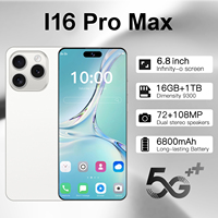 2025 New Smartphone I16 Pro max Global version Cell Phone 16G+1T 6.8inch HD+ Android 4G/5G Networks Snapdragon 8 gen3 108MP