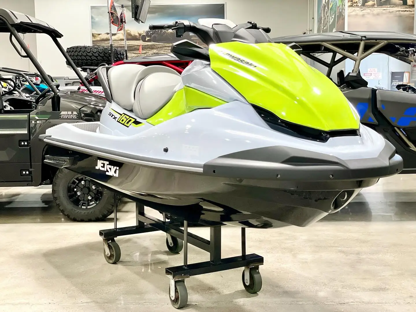 

NEW 2023 Kavvasaki STX 160 (Crystal White/Pearl Neon Yellow) 3-Seater Jet Ski (Model #: JT1500RPFNN) Watercraft