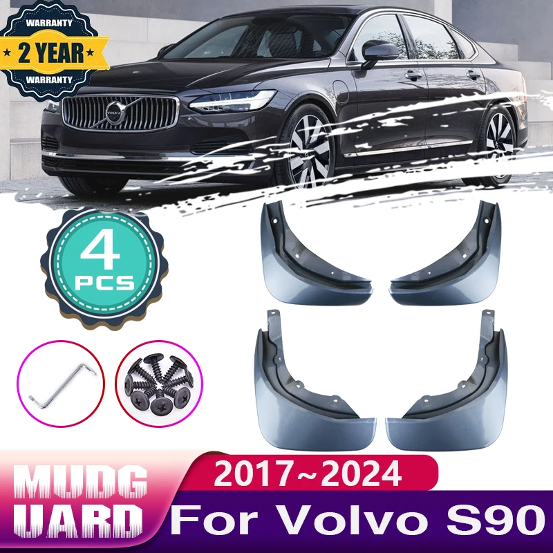 

Автомобильные брызговики с краской для Volvo S90, аксессуары 2017, 2018, 2019, 2020 ~ 2023, брызговики, передние и задние брызговики на крыльях