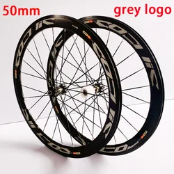 Newest 700 C 40/50mm Aluminum Alloy Road Bike Elite Wheelset Disc Brake Six Hole Rim Brake Hg Clincher Bicycle Wheel Superlight