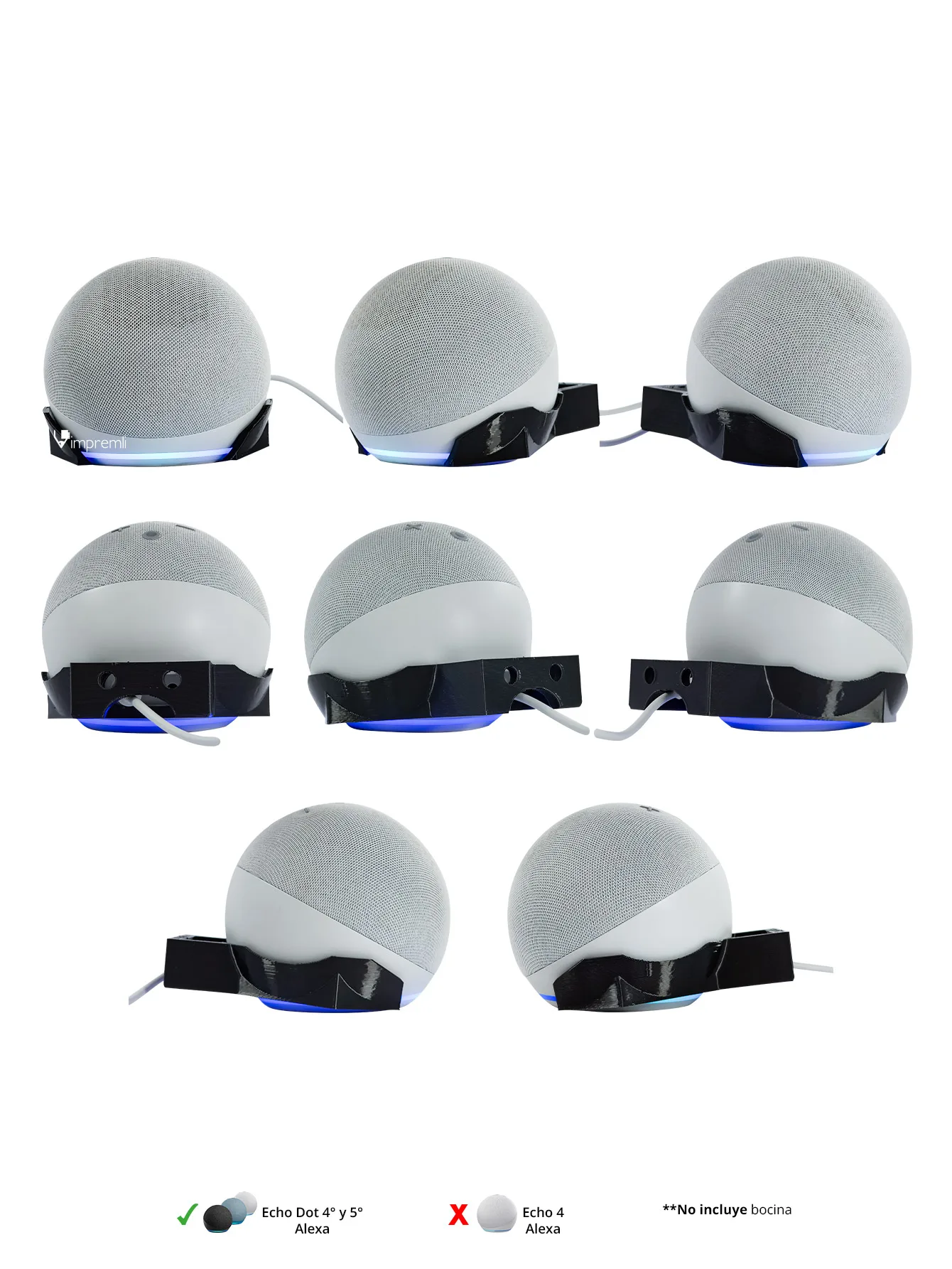 Alexa Echo Dot Wall Mount 4g و5g Minimalist Impremli