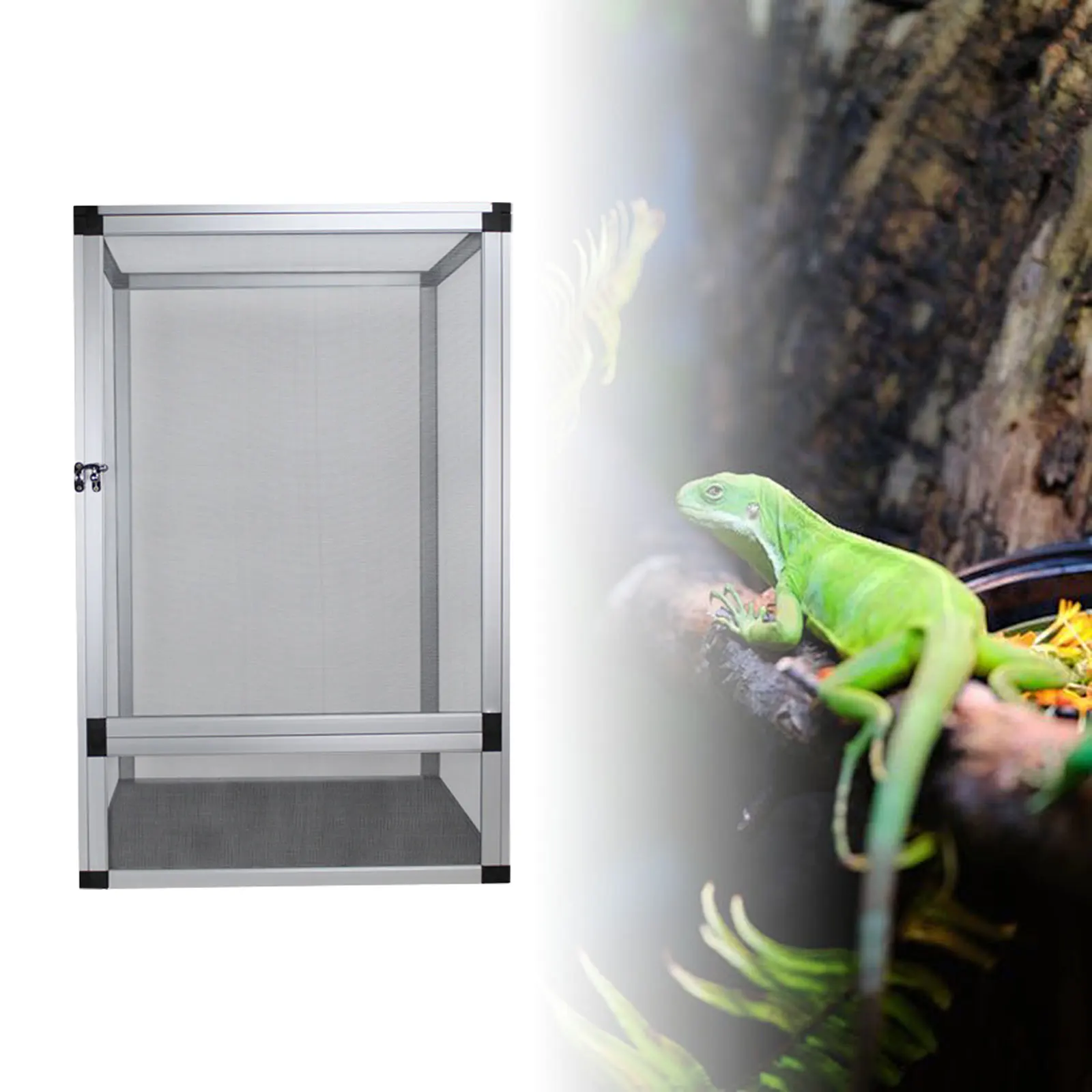 

Reptile Terrarium Pet Enclosure Front Door Dismantling Reptile Cage Interaction Tank for Snake Gecko Chameleons Bearded Dragons