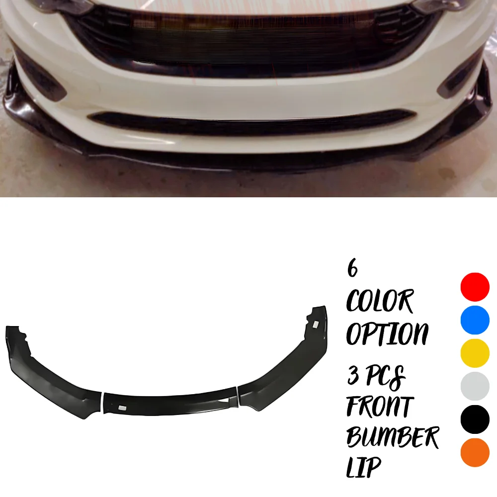 3 Pcs Front Bumper Lip For Fiat Egea Tipo Body Kit Car Accessories Spoiler Splitter Diffuser Flap Sport Bumper Exterior Parts