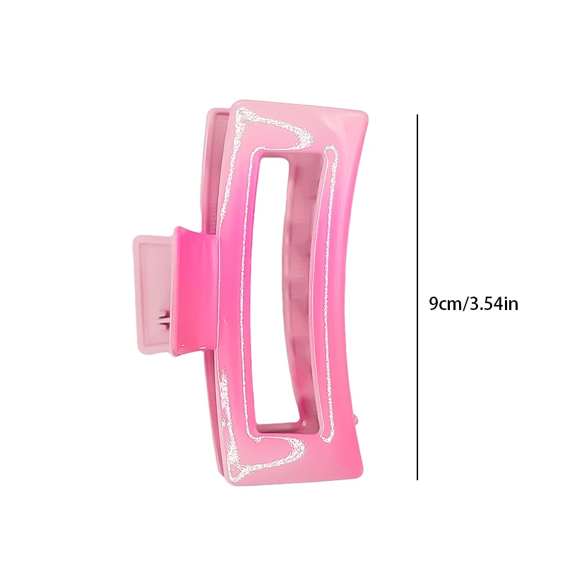 Pink square claw, colorful shiny laser BB clip, large rubber matte rectangular claw, creative contrasting color party festival d