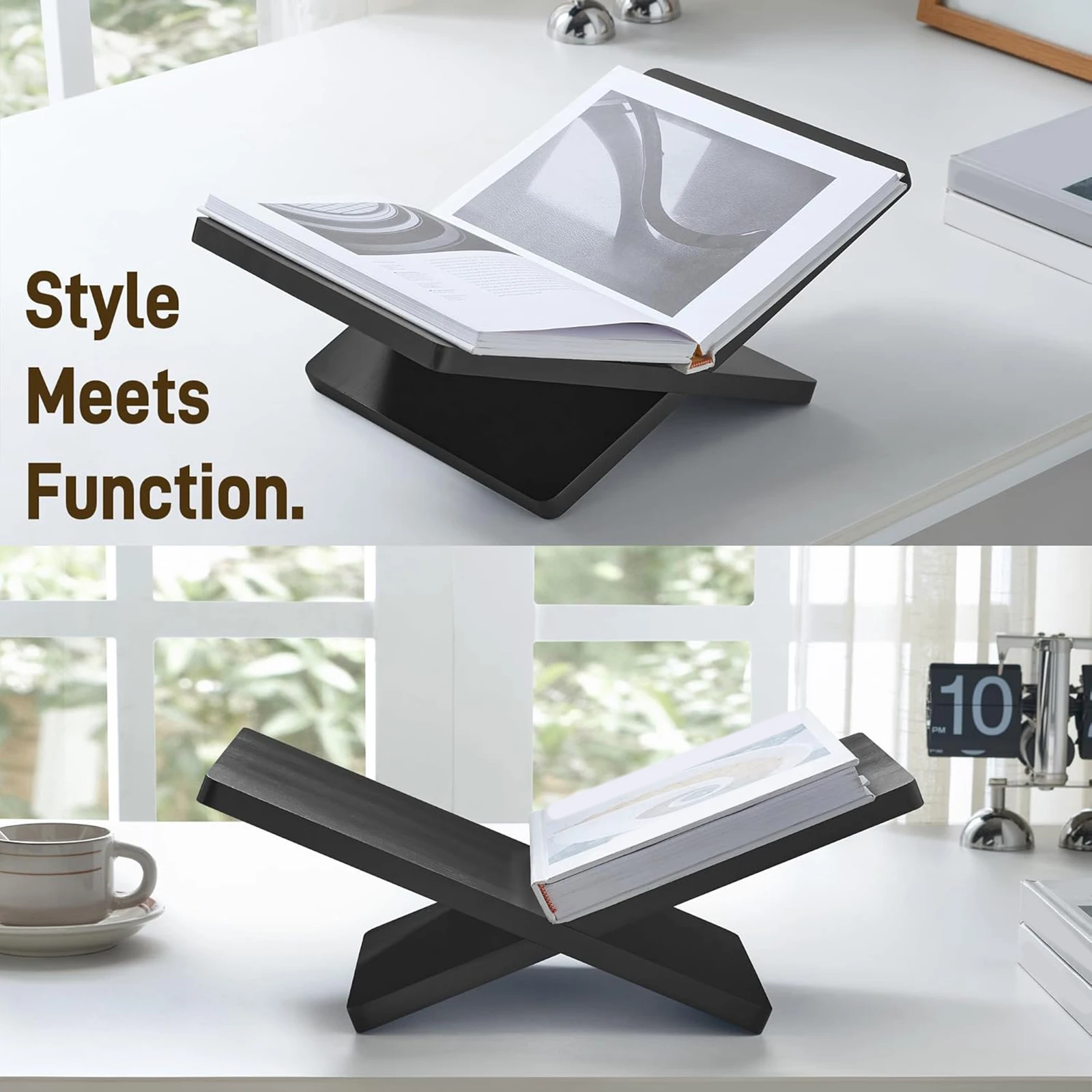Solid Wooden Book Stand Extra Large Wood Open Book Holder for Desktop Display & Reading Cookbook Bible Recipe Textbook Magazine