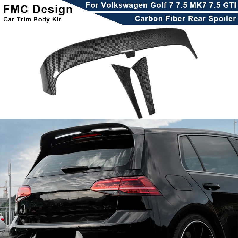 Carbon Fiber CS Style Car Rear Trunk Spoiler Rear Wing Tail Wing Parts For VW Golf 7 7.5 Rline GTI R 2014-2020 Body kit