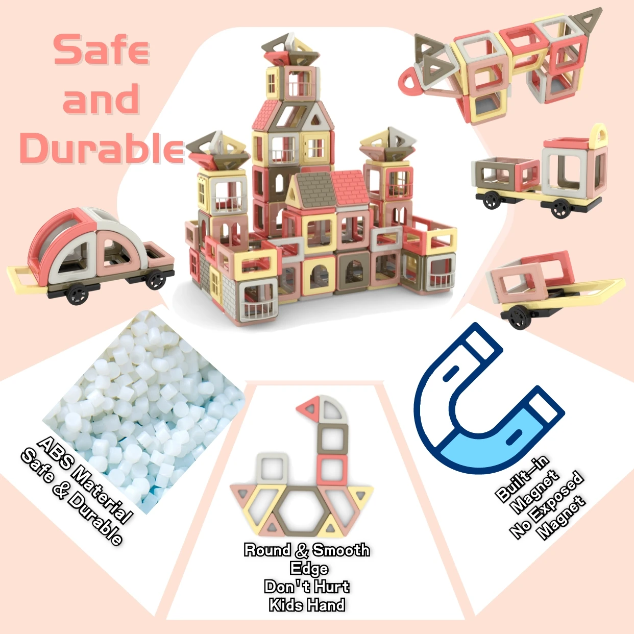 Blocos de construção magnéticos para meninos e meninas, aprendendo brinquedos educacionais STEM, 3, 4, 5, 6, 7, 8 anos de idade, 149pcs