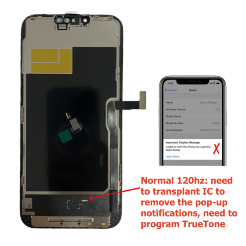 Diagnosable 120hz Soft Hard OLED For iPhone 14 Pro Max Screen DD