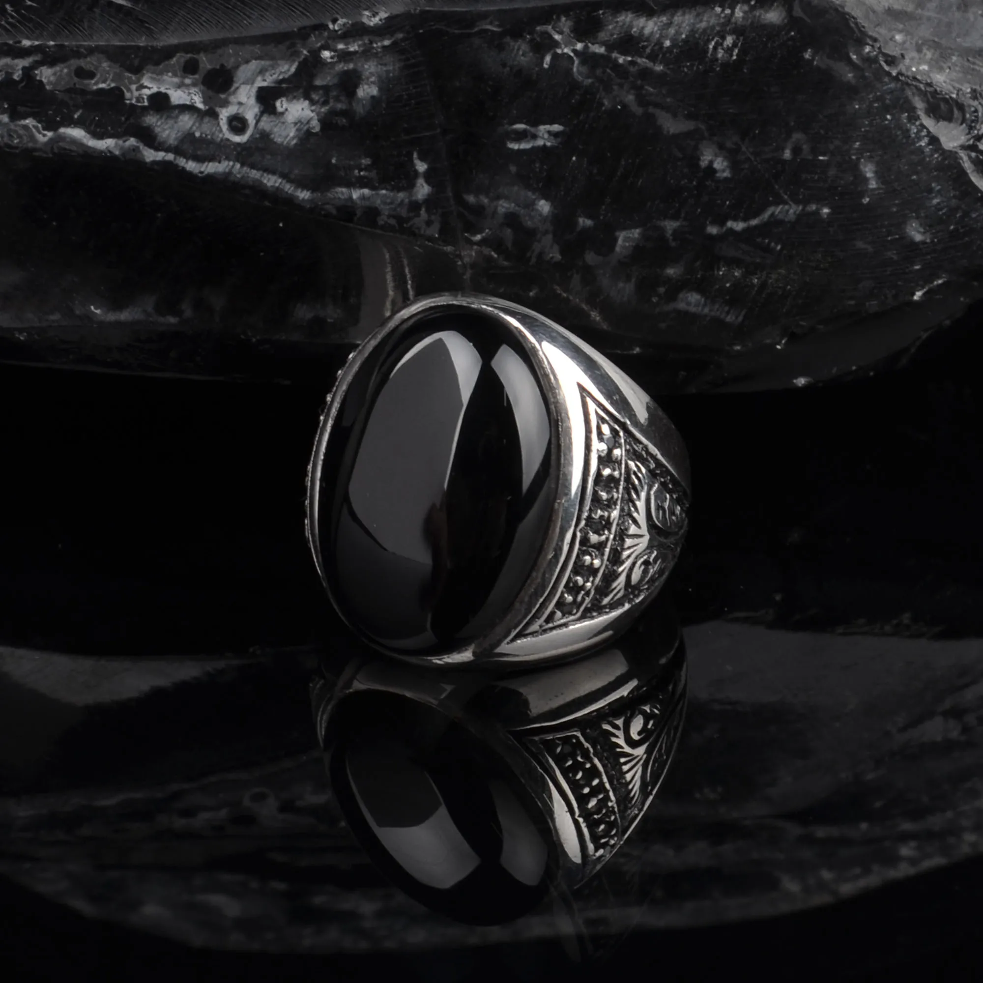 

Black Onyx Stone Stone Pure 925 Sterling silver ring full handcrafted engrave guaranteed high quality gift of jewelry for men