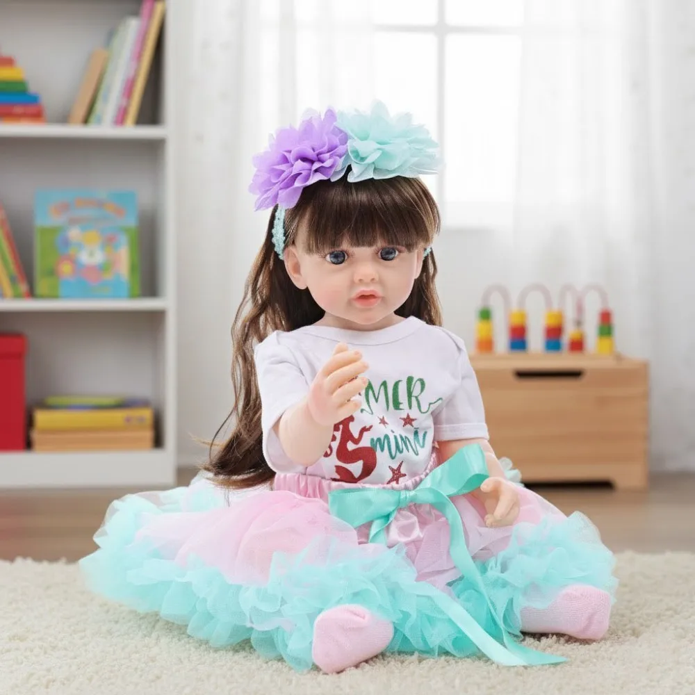 Cloveray 22 pouces réaliste Reborn bébé poupée Super Kawaii vinyle poupée de haute qualité fait à la main jouet enfants anniversaire cadeau de noël