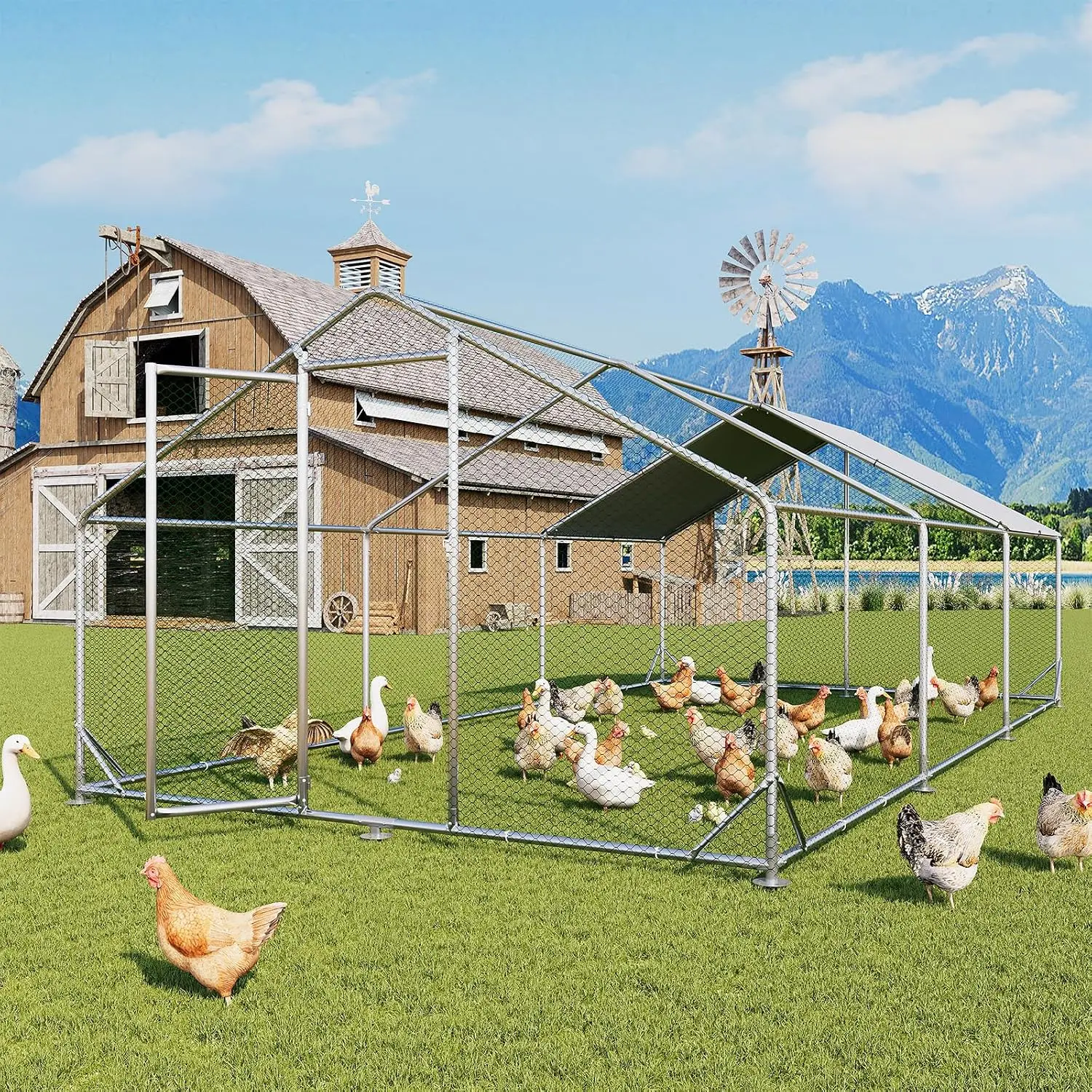 Home Security Product - Nordivale Large Metal Chicken Coop 19x10ft