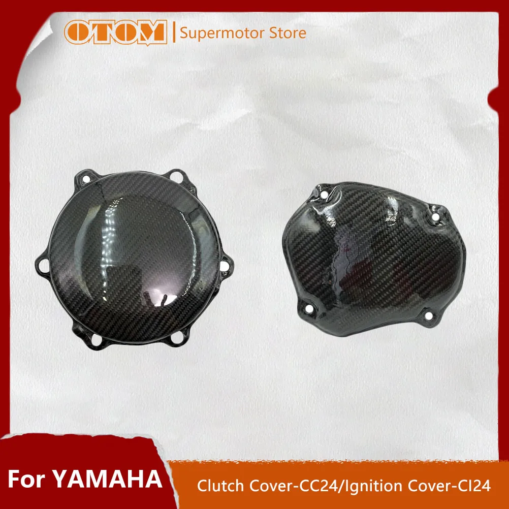 Motorcycle Accessories Clutch Cover  Ignition Cover Guard Carbon Fiber Engine Protector For YAMAHA YZ125 2005-2021 Pit Dirt Bike