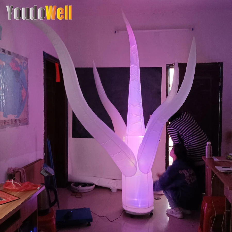 Modèle de plante marine gonflable SeAbropérer ed, lumière LED colorée, adaptée au modèle d'arbre d'éclairage rigourde scène marine, 2.4m H