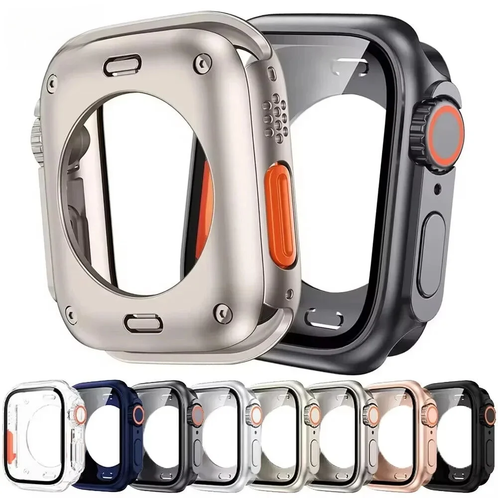 Etui PC do Apple Watch 46 mm 42 41/45 mm 40/44 mm Osłona ekranu Twarda osłona Przedni tylny zderzak iWatch 10 9 8 7 6 5Change To Ultra — zdjęcie 2