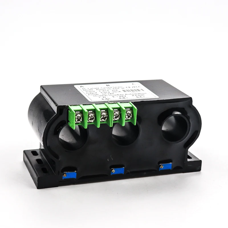 3 Phase AC Current Transmitter Input 0-500A AC Current Transducer DC 24V Power 4-20mA Output