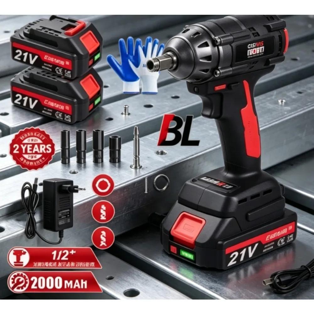Cisivis Hochdrehmoment 1/2 Zoll Elektrischer Schlagschrauber für Autoreparatur und Bauarbeiten