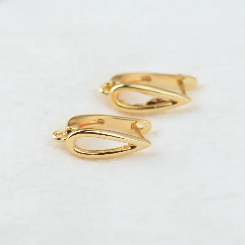 (2715)6 sztuk 11x15MM 24K złoty kolor mosiądz kształt kropli stadniny kolczyki szpilki kolczyki zatrzaski wysokiej jakości DIY komponenty do wyrobu biżuterii — zdjęcie 2
