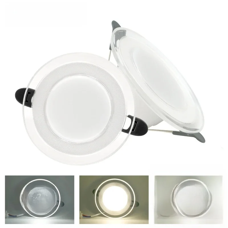 4 pouces LED Downlight 3 couleurs changeantes Spot Led 6W 220V encastré panneau rond lumière éclairage intérieur vers le bas lumière
