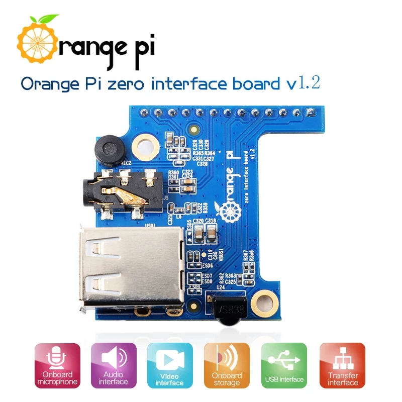 Orange Pi Zero Expansion Board Interface Board Development Doard USB 2.0 x 2 Audio Video Mic IR Receiver Function for OPI