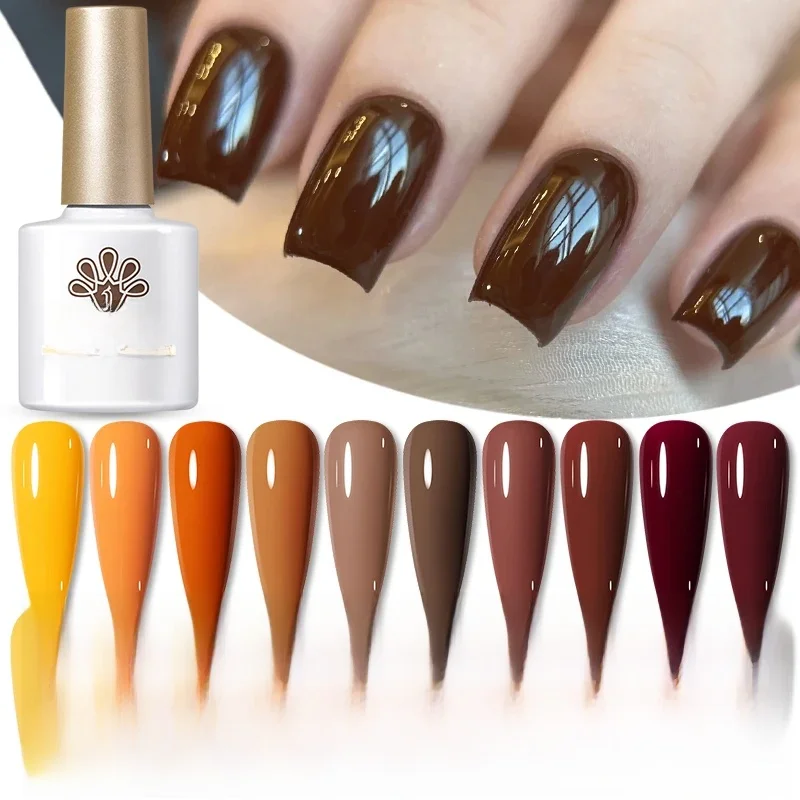 BORN PRETTY 10 ml Kaffeefarben-Gel-Nagellack, braun, rot, Gel, semi-permanentes UV-Gel, Herbst-Winter, Soak Off Nail Art Gel-Lacke