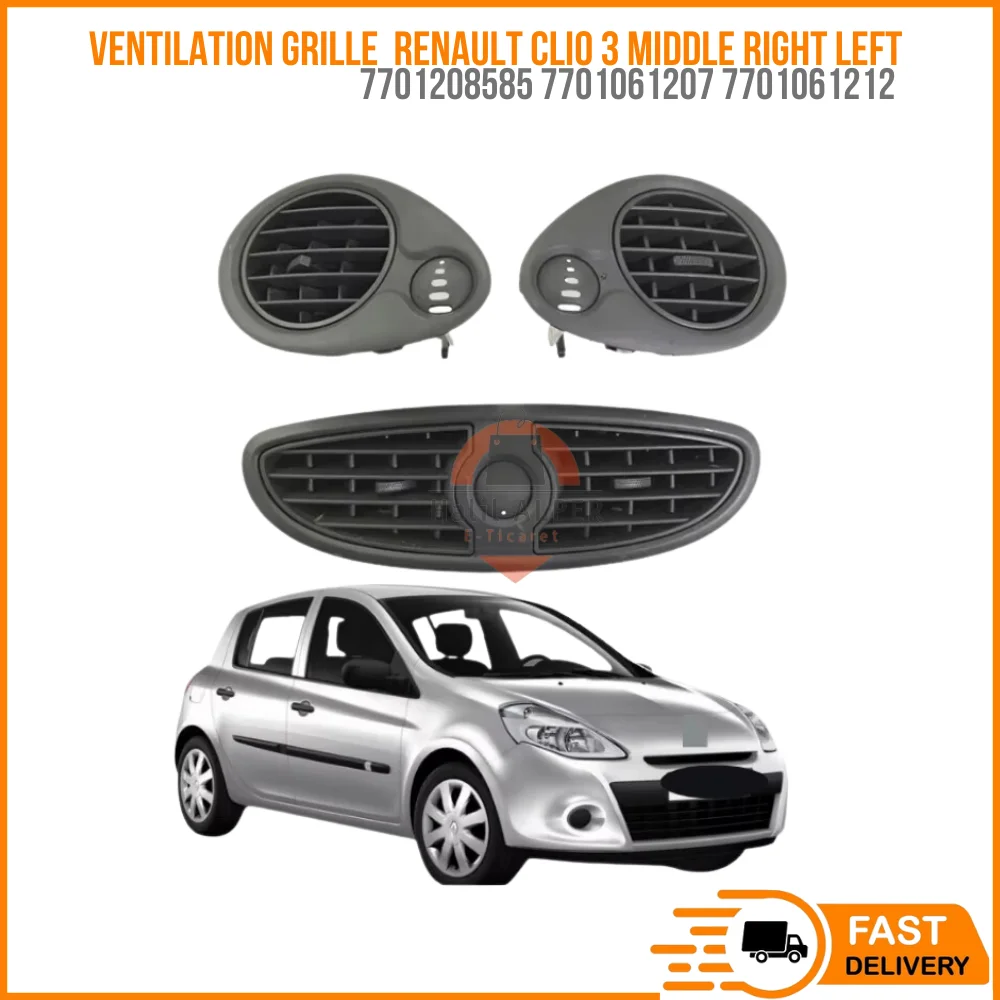 For Ventilation Grille Renault Clio 3 Middle Right Left Complete Set 3PCs OEM 7701208585 7701061207 7701061212-Free Shipping