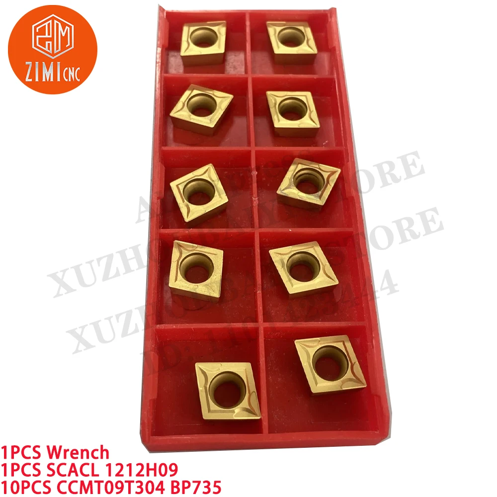 1 шт SCACL1212H09 12 мм Держатель токарных станков + 10 шт. CCMT09T304 Твердосплавная вставка инструмент с ЧПУ токарный станок по металлу механический режущие инструменты