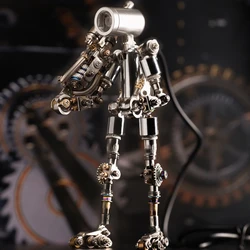Mostarle Terminator M 3D Metal Puzzle DIY Mechanical Robot Model Kit Sci-Fi Design LED Light Feature Unique Gift for Adults & Te