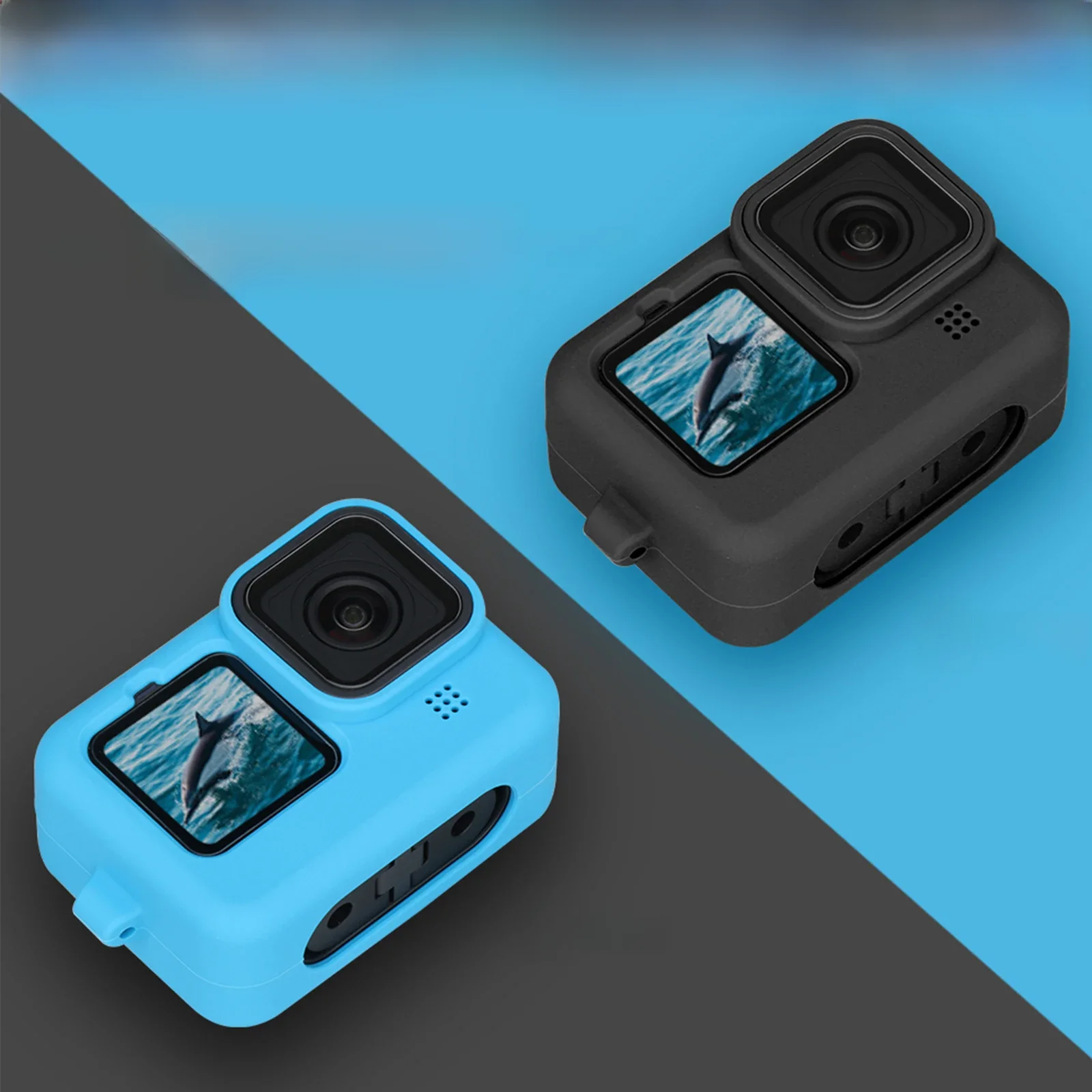 TELESIN coque en Silicone souple pour Gopro Hero 12 11 10 pour Go pro 9 10 11 12 coque de protection complète en Silicone accessoires de caméra