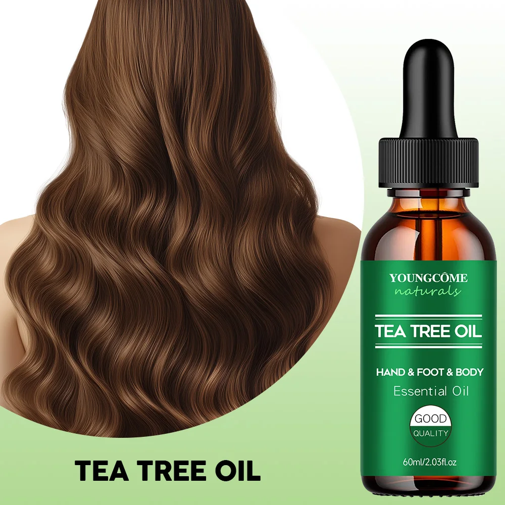 Tea tree essential oil for skin care, massage, shower, diffuser relaxing essential oil for face, body, nails, hair, skin care