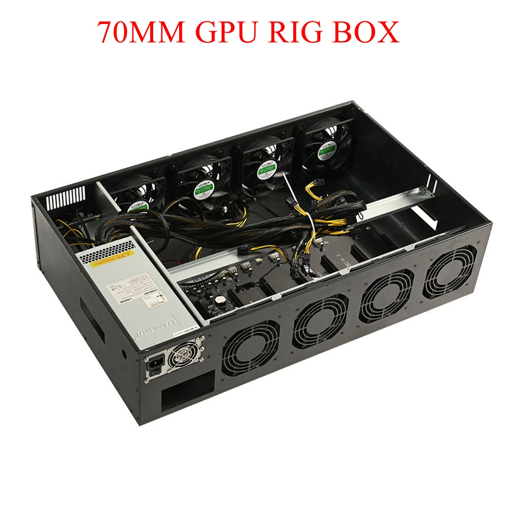 

8 Gpu Computer Box Using At Home 70mm Spacing GPU Frame Rig Graphics Case Silent 3070 Server Chasis